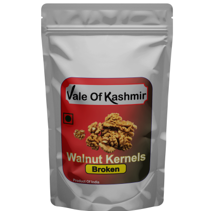 Vale Of Kashmir Walnut Kernels Broken Vacuum Packed 250 Gram, Akhrot Giri Walnuts Without Shell
