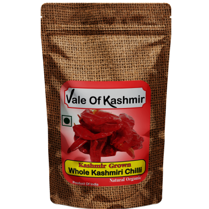 Vale Of Kashmir Kashmiri Red Mirchi / Chilli Whole 250 Gram | Natural Organic Hand Processed