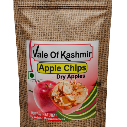 Vale Of Kashmir Apple Chips / Sun Dried Apples 250 Gram, 100% Natural No Added Flavours No Added Preservatives | Best Source of Fibre