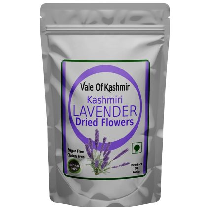 Vale Of Kashmir Lavender Dry Flowers 50 Gram For Tea Stress Relief,Blue Tea Natural Fresh, No Added Preservatives