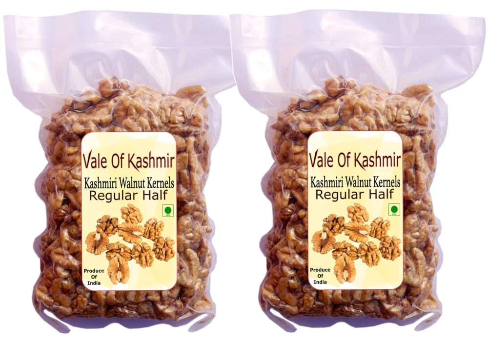 Vale Of Kashmir Walnut Kernels Premium Brown Half New Crop 2025 Year, 1 Kg Half Walnut Kernels Akhrot Giri Without Shell Walnuts