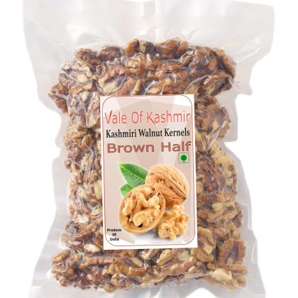 Vale of Kashmir Walnut Kernels Brown Halves Without Shell 500 g, Akhrot Giri Kashmiri Walnuts