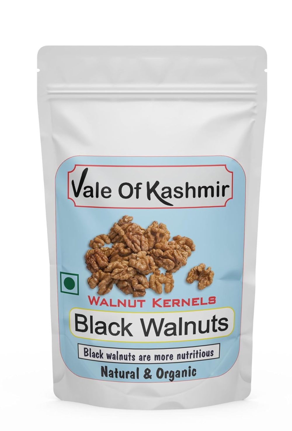 Vale Of Kashmir Black Walnut Kernels 500g, Natural & Organic, Contains More Nutrients