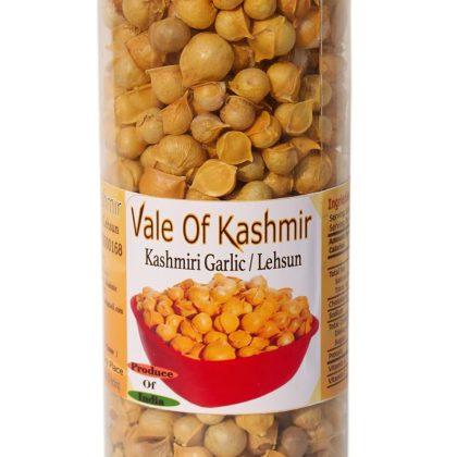 Vale Of Kashmir Kashmiri Lehsun Himalayan Single Clove in Food Grade Jar | Snow Mountain Garlic (250)